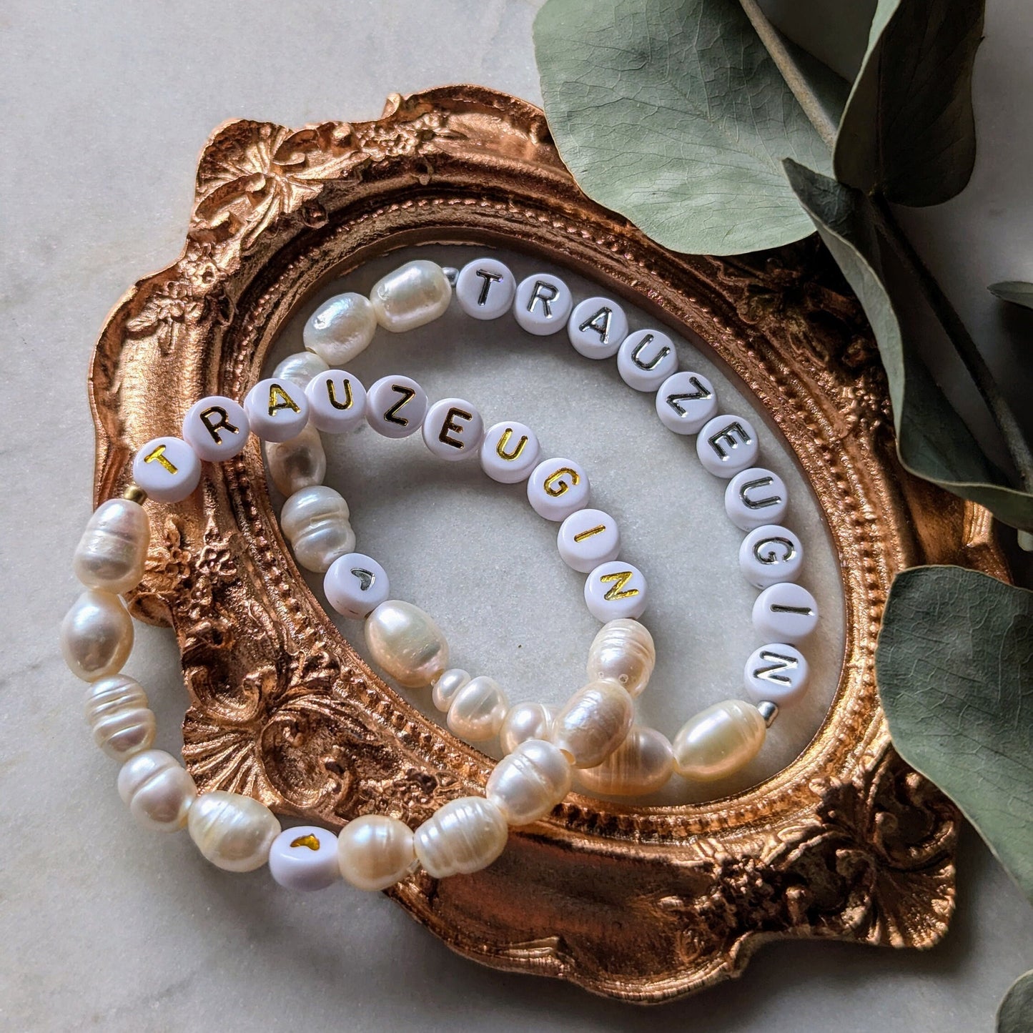 Braut & Trauzeugin Armband mit Süßwasserperlen