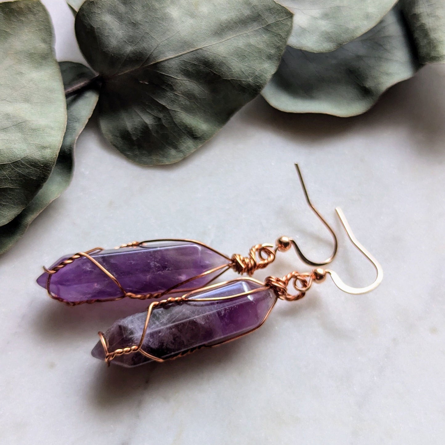 Boucles d'oreilles en améthyste