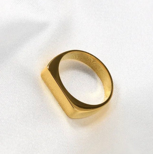 Minimalist stainless steel ring in gold and silver - stainless steel ring with flat top