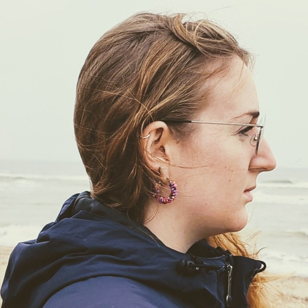 Boucles d'oreilles créoles rocaille « joli rose »