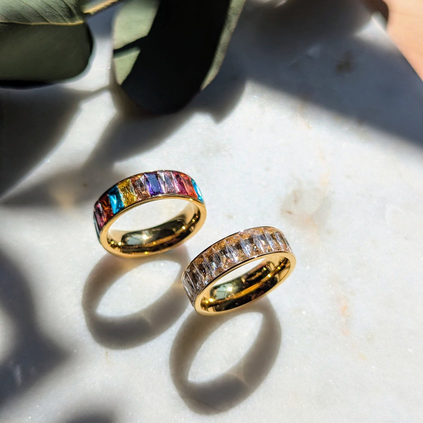Bague en zircone et acier inoxydable