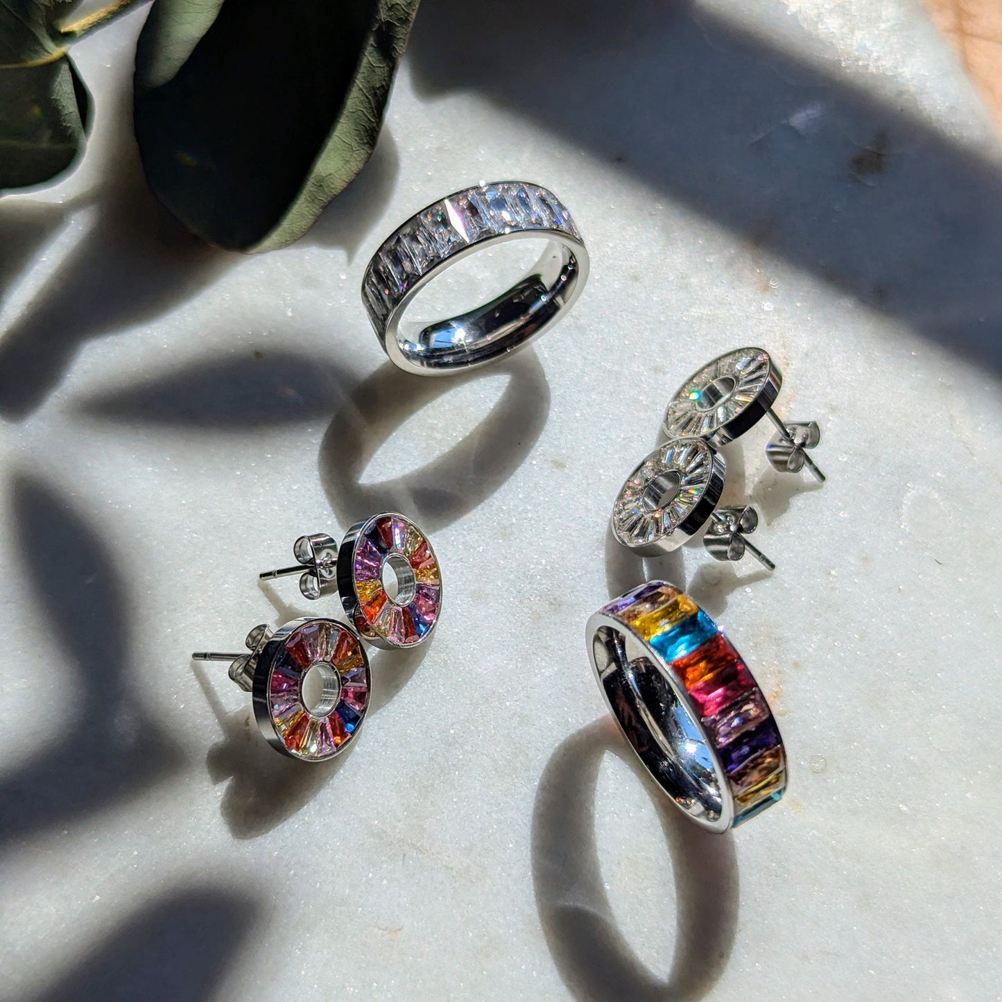Bague en zircone et acier inoxydable