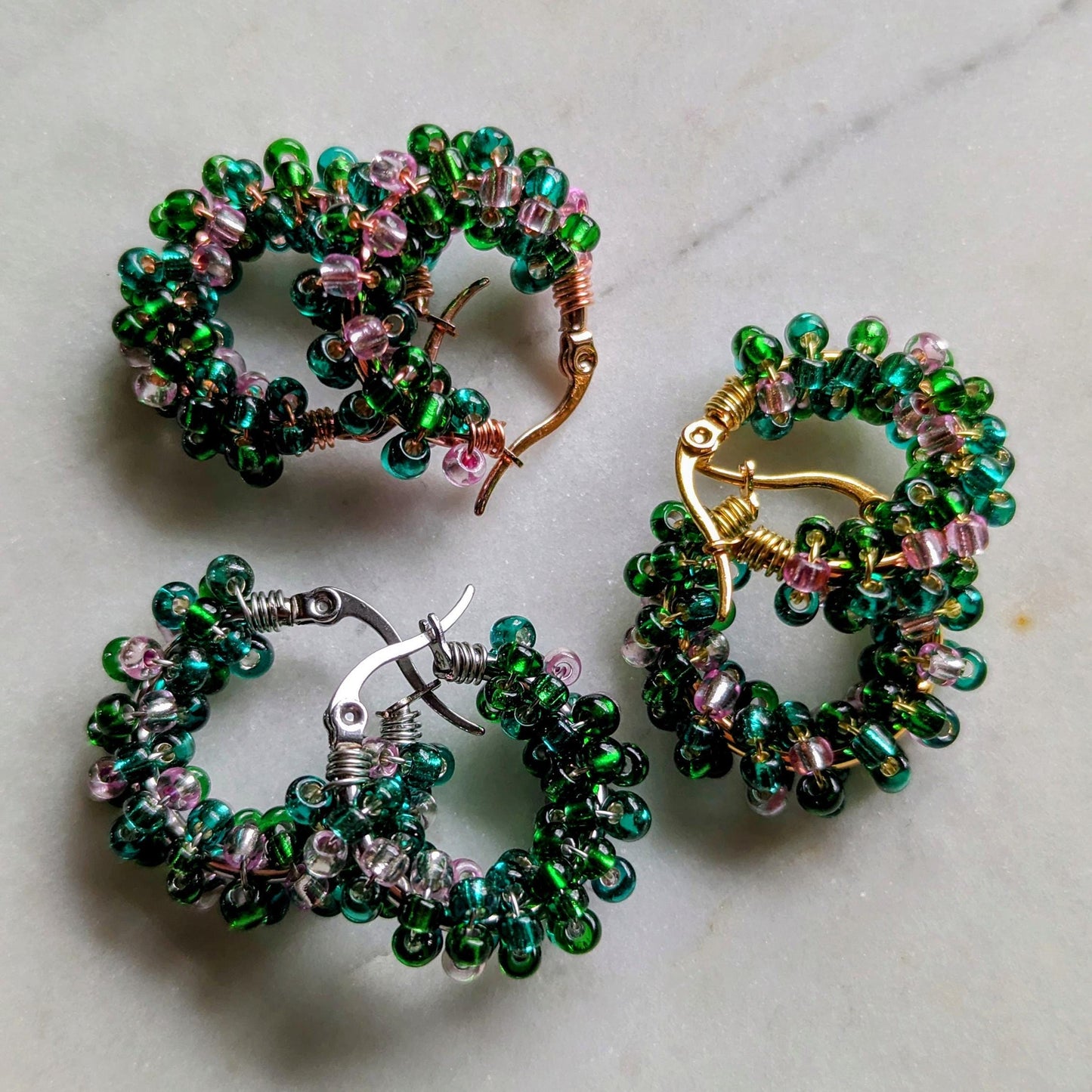 Boucles d'oreilles Rocailles "Tulipe"