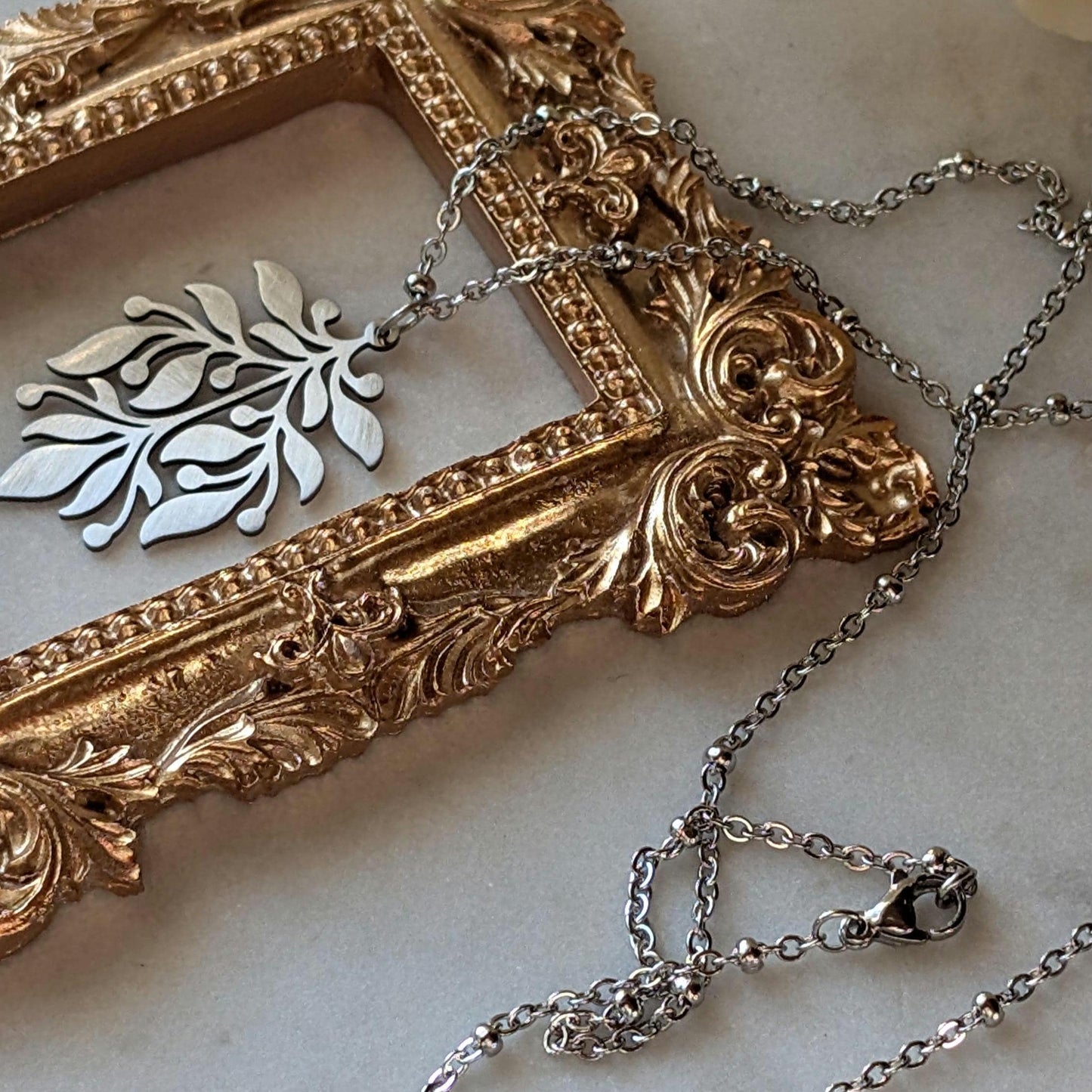 Parure de bijoux « Ornement Vintage » en acier inoxydable