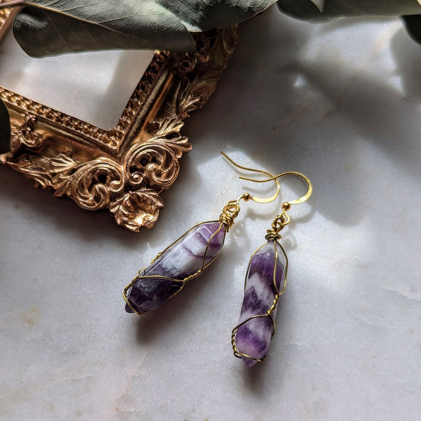 Boucles d'oreilles en améthyste
