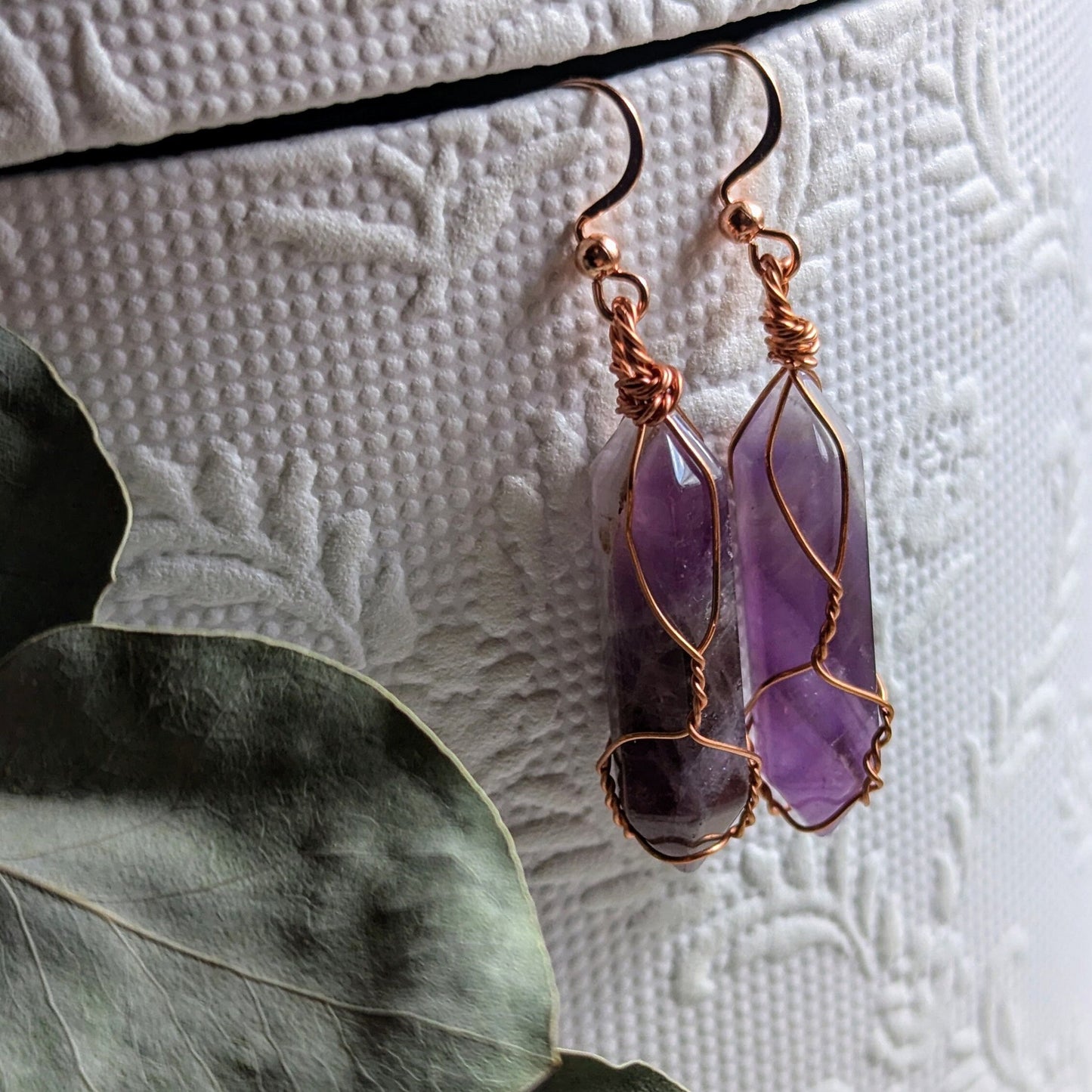 Boucles d'oreilles en améthyste