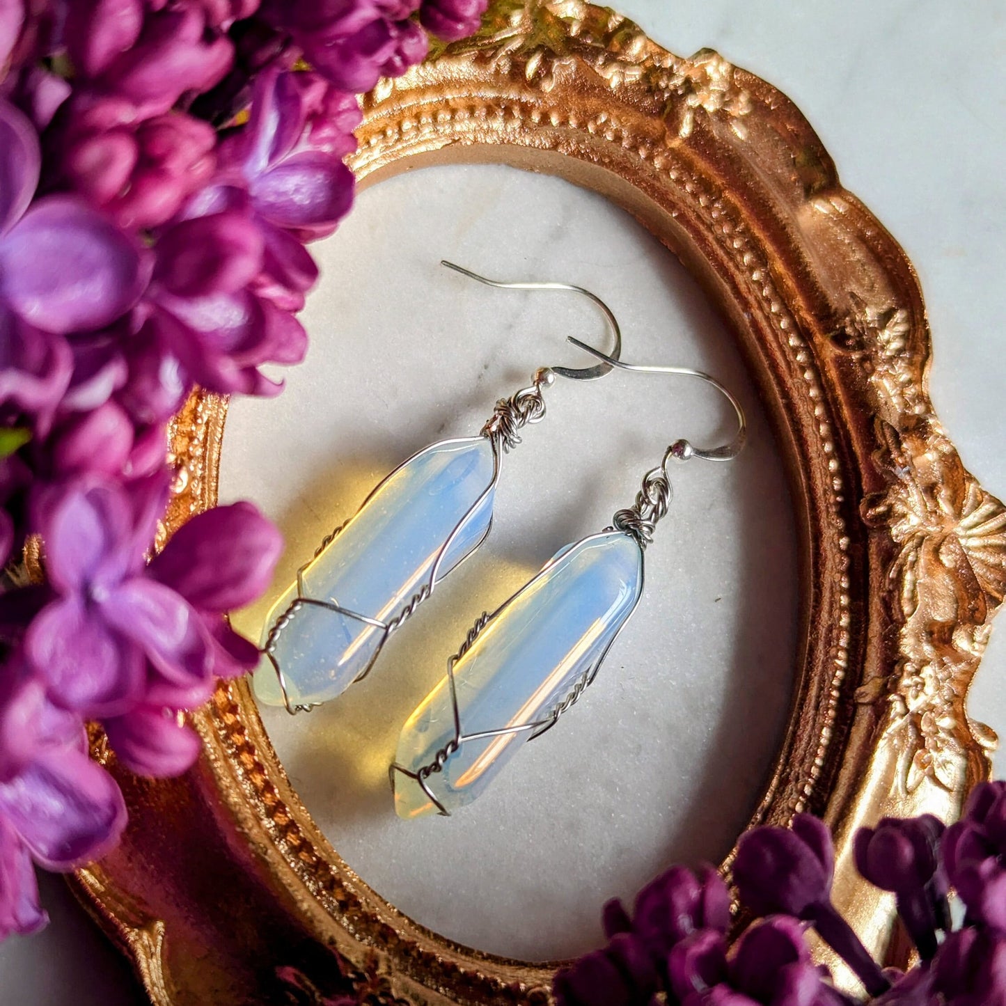 Boucles d'oreilles en opale