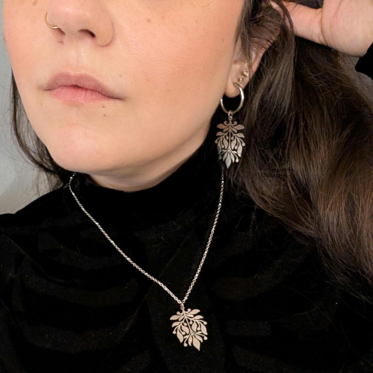 Parure de bijoux « Ornement Vintage » en acier inoxydable