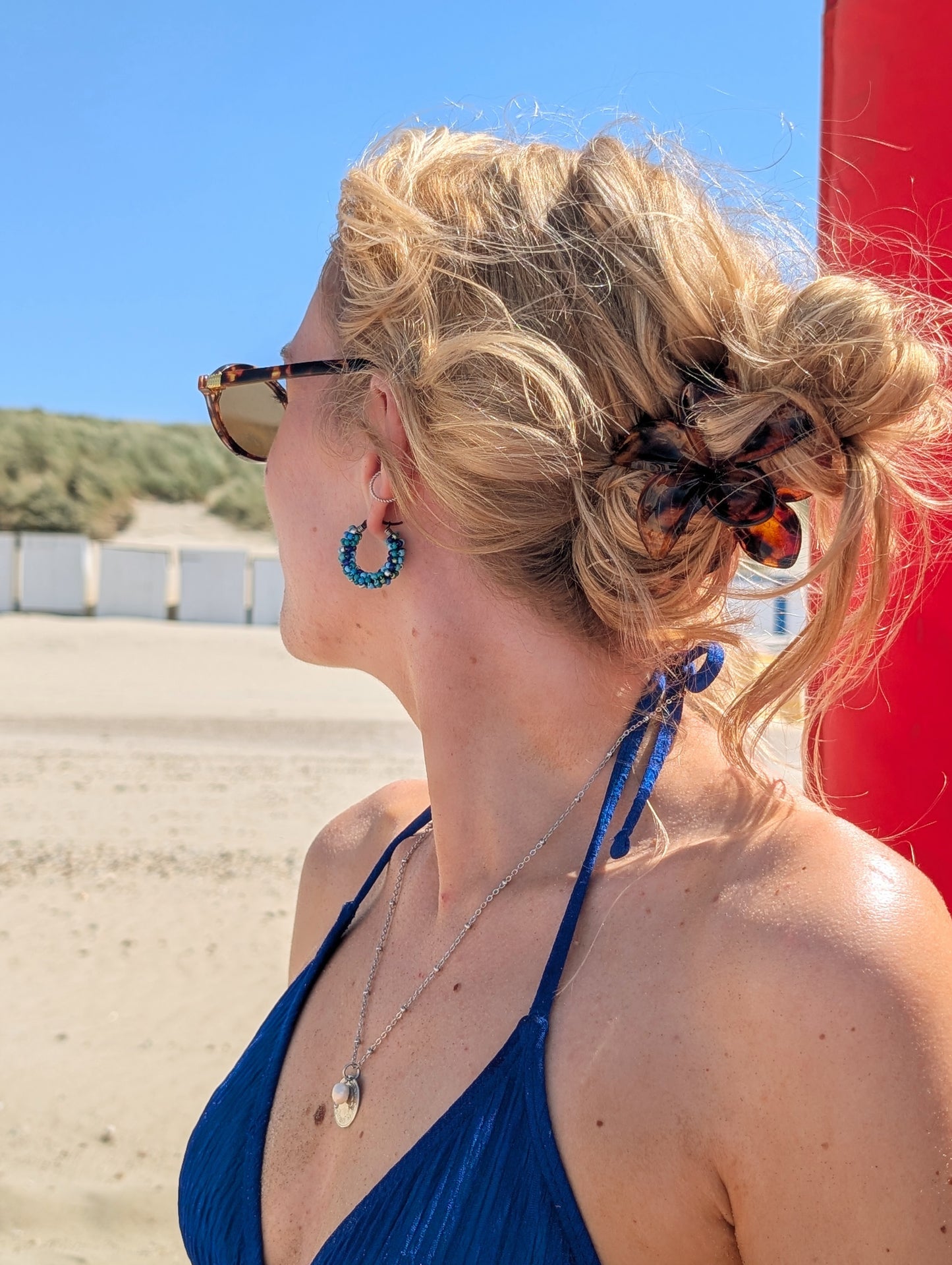 Boucles d'oreilles créoles rocaille "Shéhérazade"