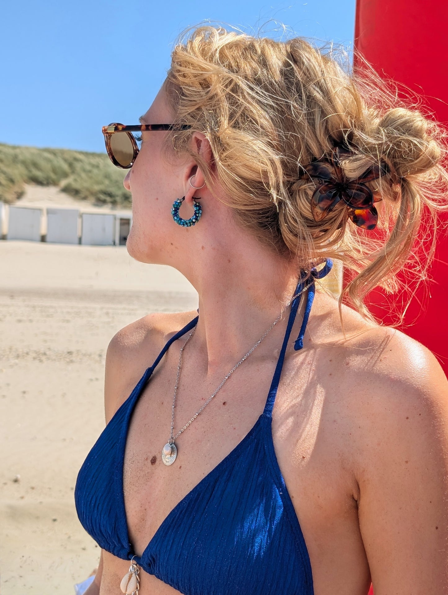 Boucles d'oreilles créoles rocaille "Shéhérazade"