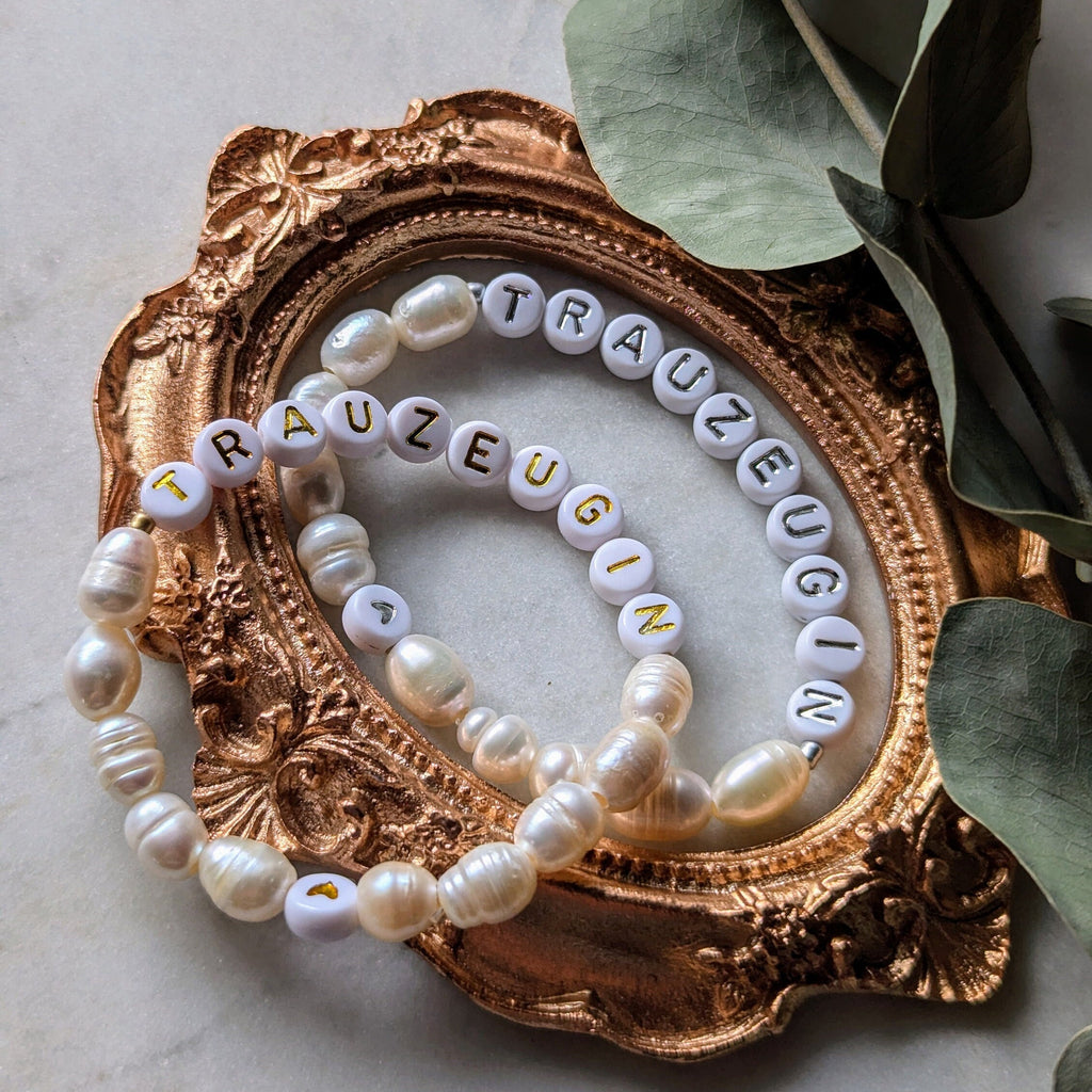 Bride &amp; Maid of Honor Bracelet with Freshwater Pearls