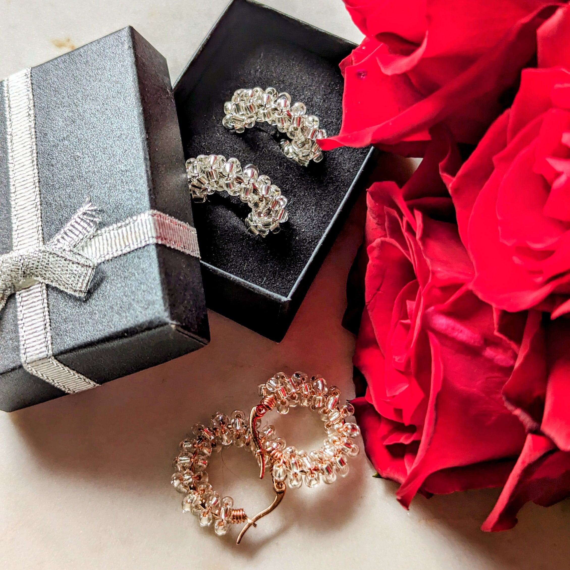 Rocailles earrings "Glitter"