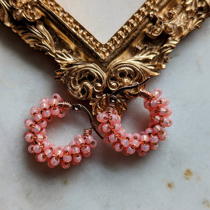 Color Wraps Creolen "Peach" – Roségold & Pfirsich Rocailles
