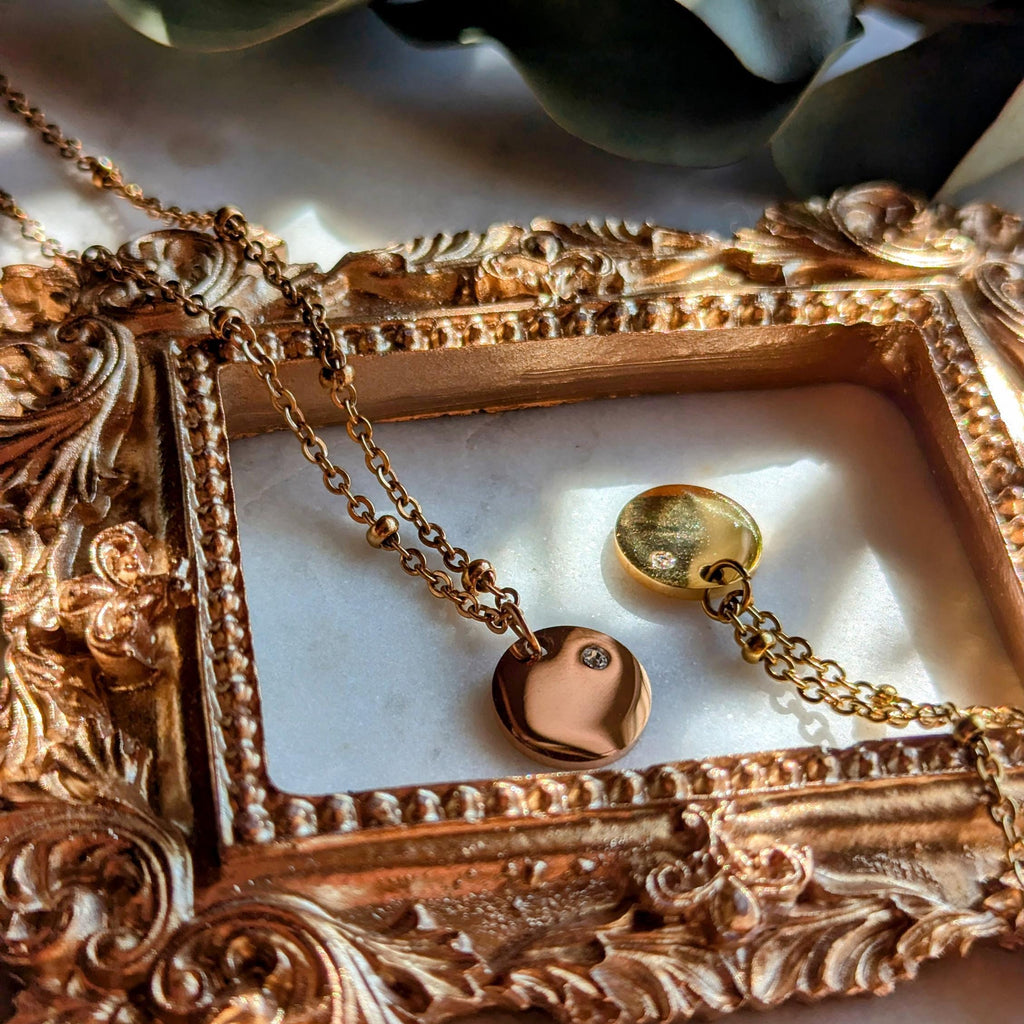 Satellitenkette mit Anhänger aus Edelstahl und Zirkonia