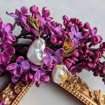Boucles d'oreilles en perles baroques Flameball