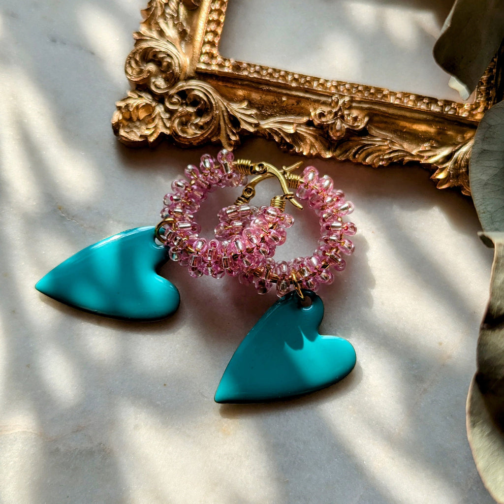 Rocailles earrings "Coracão"