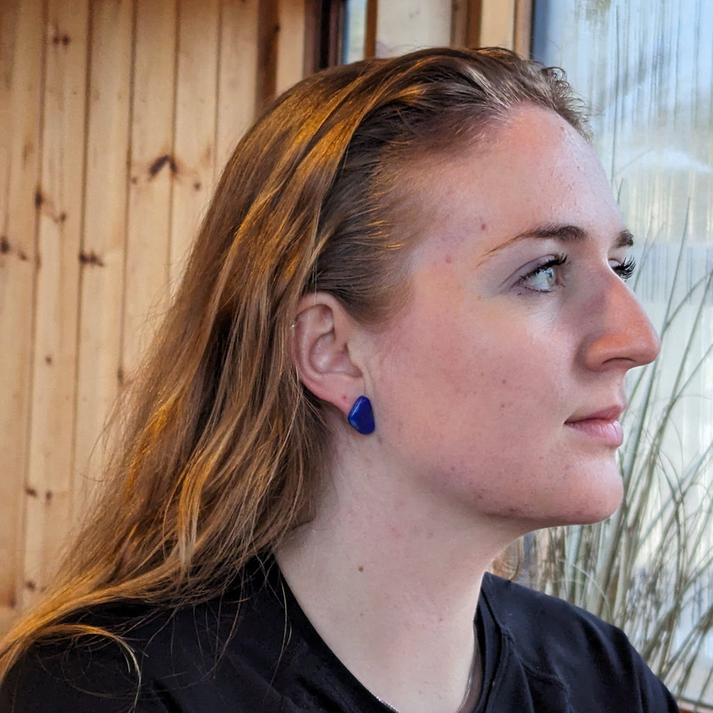 Ohrstecker "Ocean Achat" – Blauer Achat & Edelstahl (Unikat)