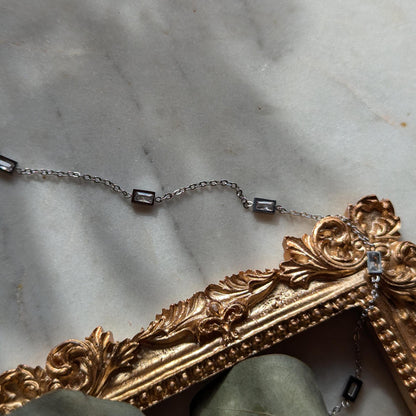 Stainless steel anklet with rhinestones