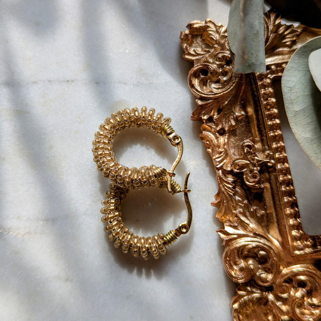 Boucles d'oreilles créoles Rocaille « Frosted Glitter »