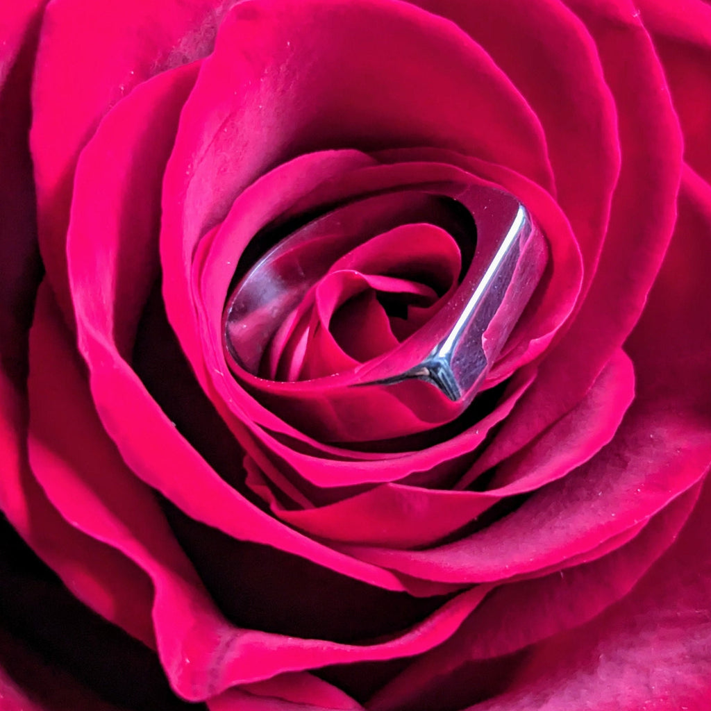 Minimalistischer Edelstahlring in Gold und Silber - Edelstahlring mit flacher Oberseite