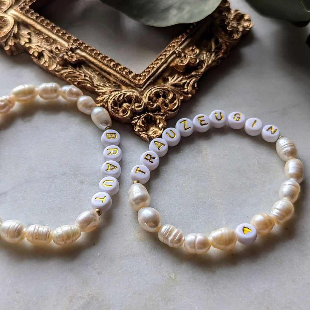 Bride &amp; Maid of Honor Bracelet with Freshwater Pearls