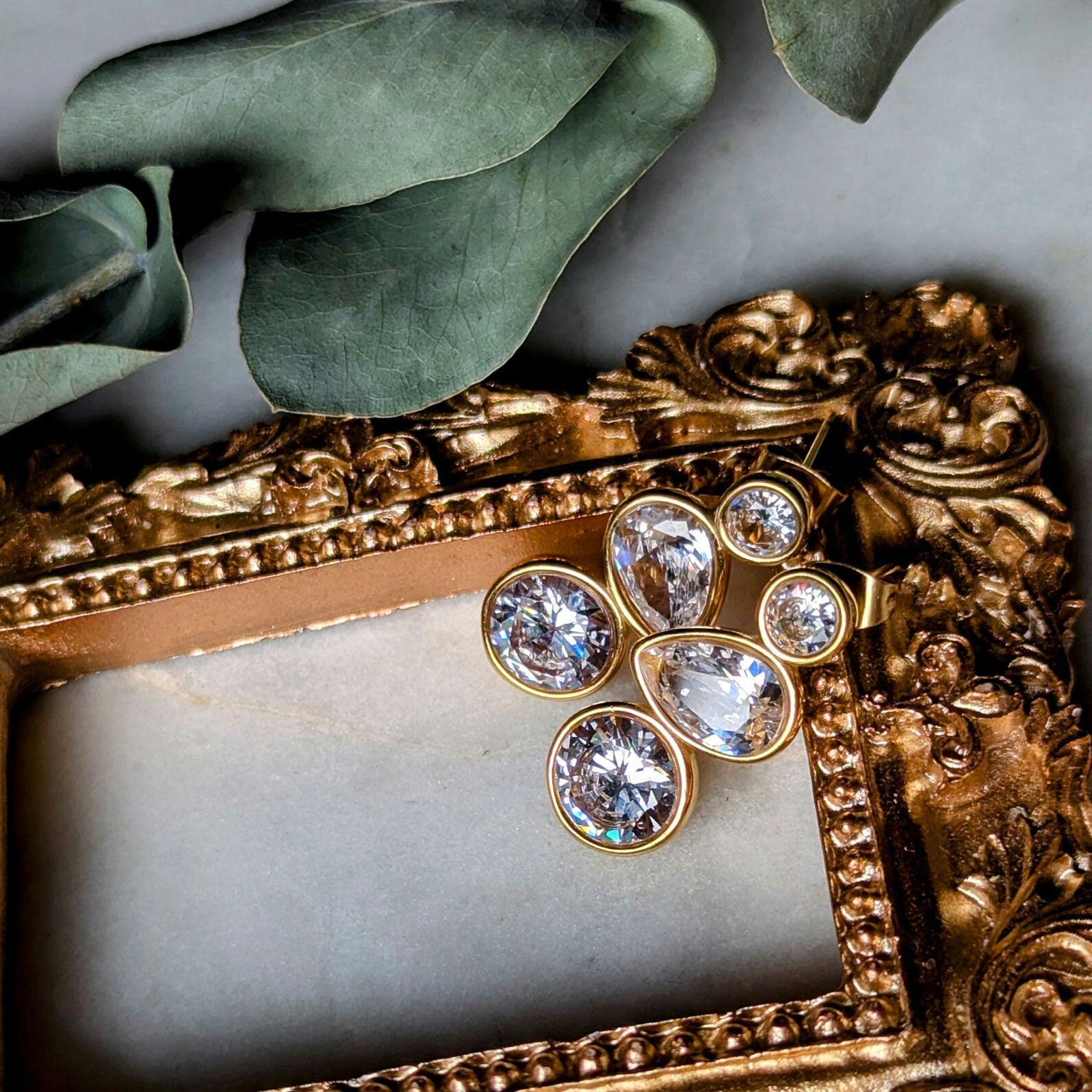 Zirkonia Ohrstecker "Trio" - Ohrstecker aus Zirkonia mit drei Steinen