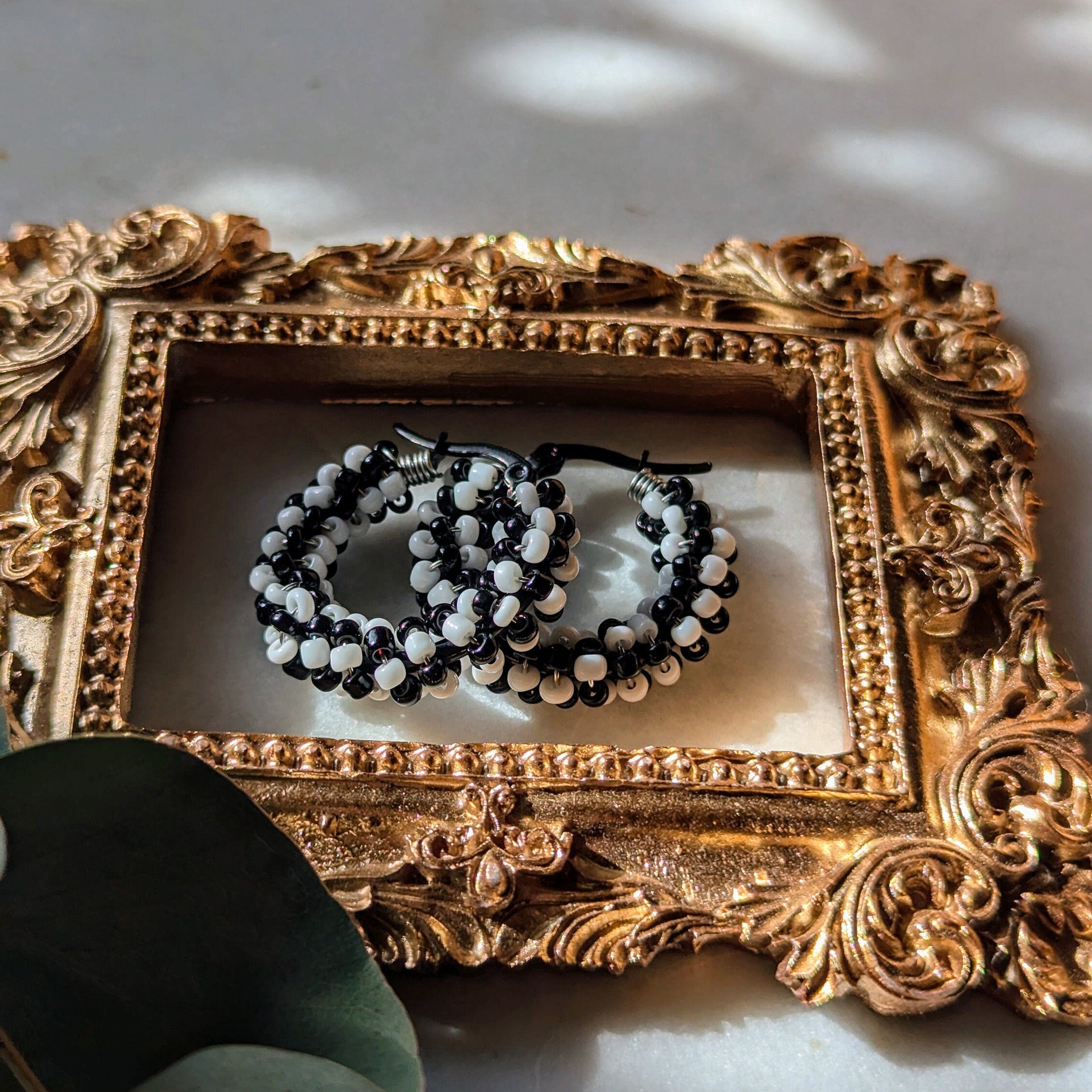 Rocailles earrings "Chess"