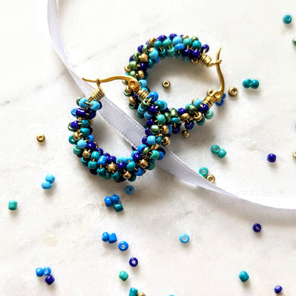 Boucles d'oreilles créoles rocaille "Shéhérazade"