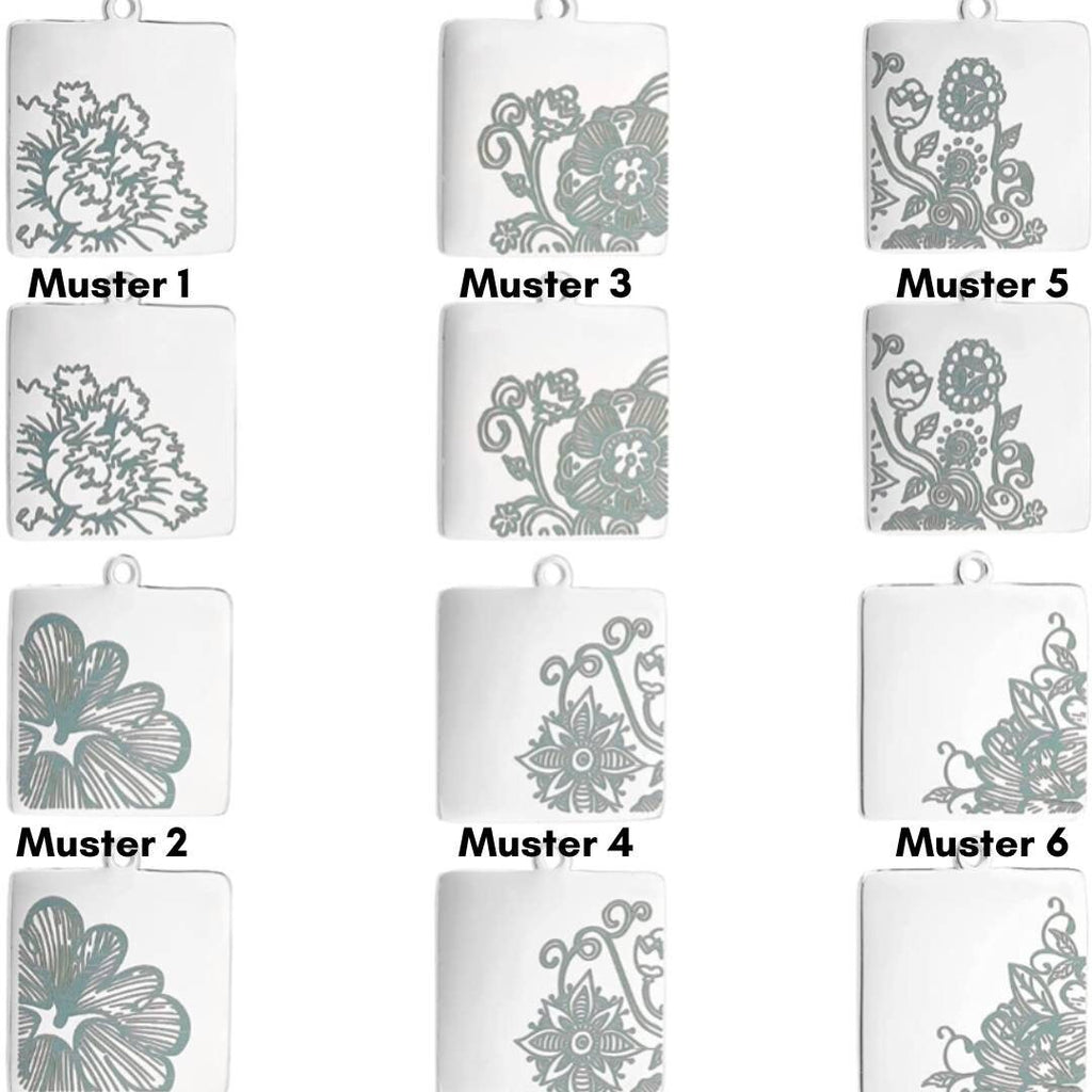 Ohrstecker "Floral Charms" – Edelstahl mit Blumenmuster