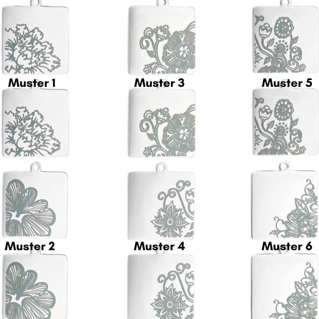 Ohrstecker "Floral Charms" – Edelstahl mit Blumenmuster