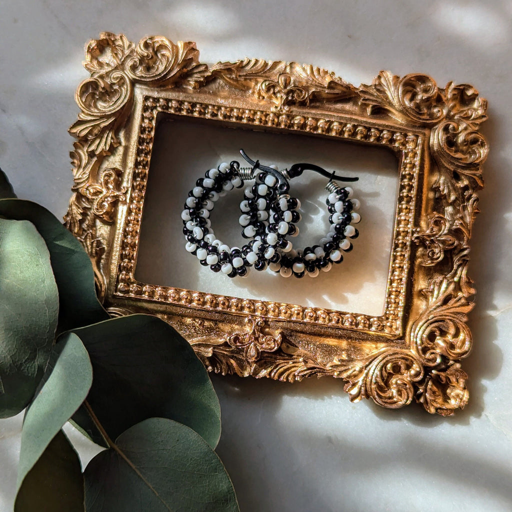 Rocailles earrings "Chess"