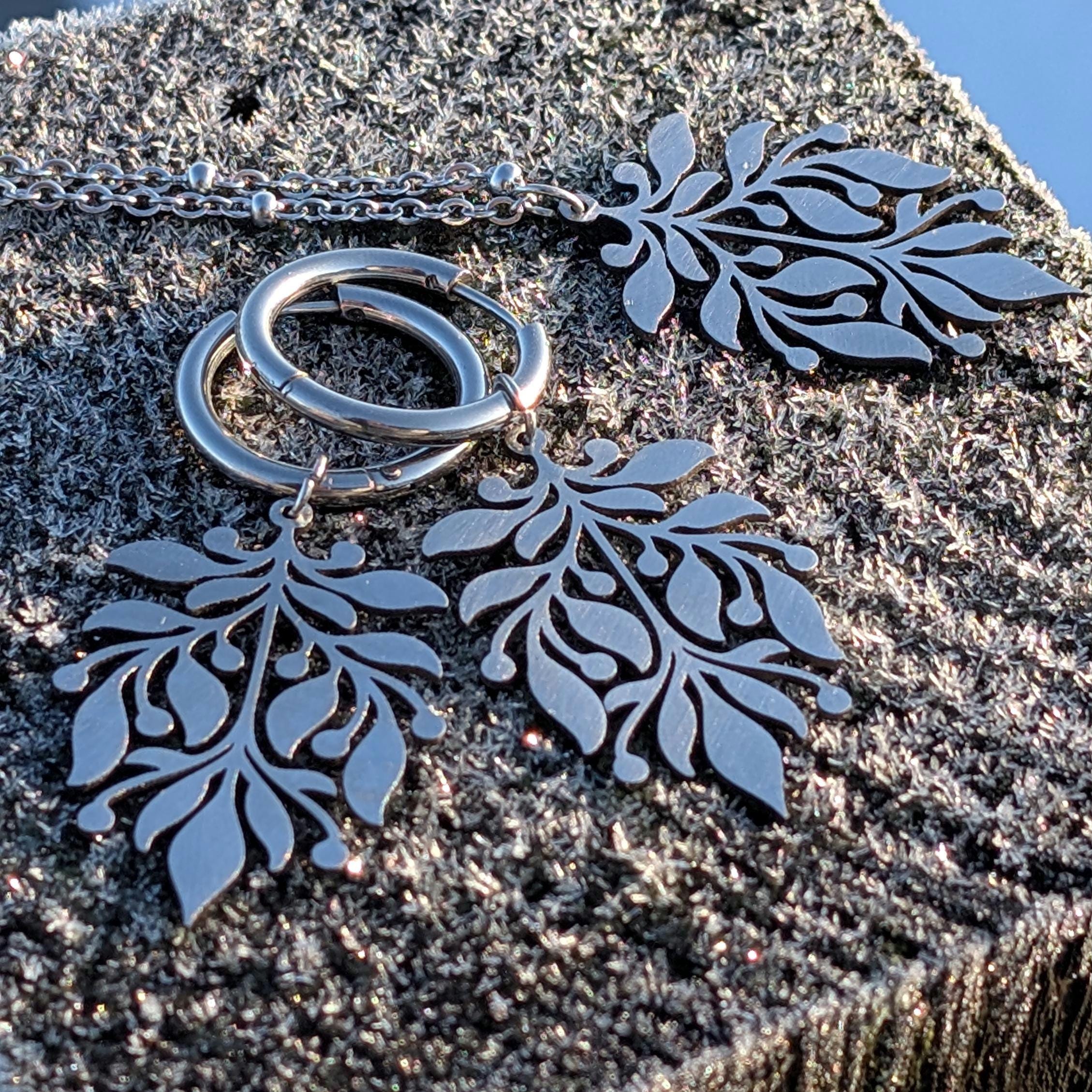 Schmuckset "Vintage Ornament" aus Edelstahl