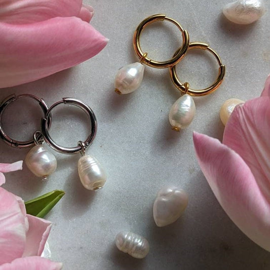 Small freshwater pearl earrings