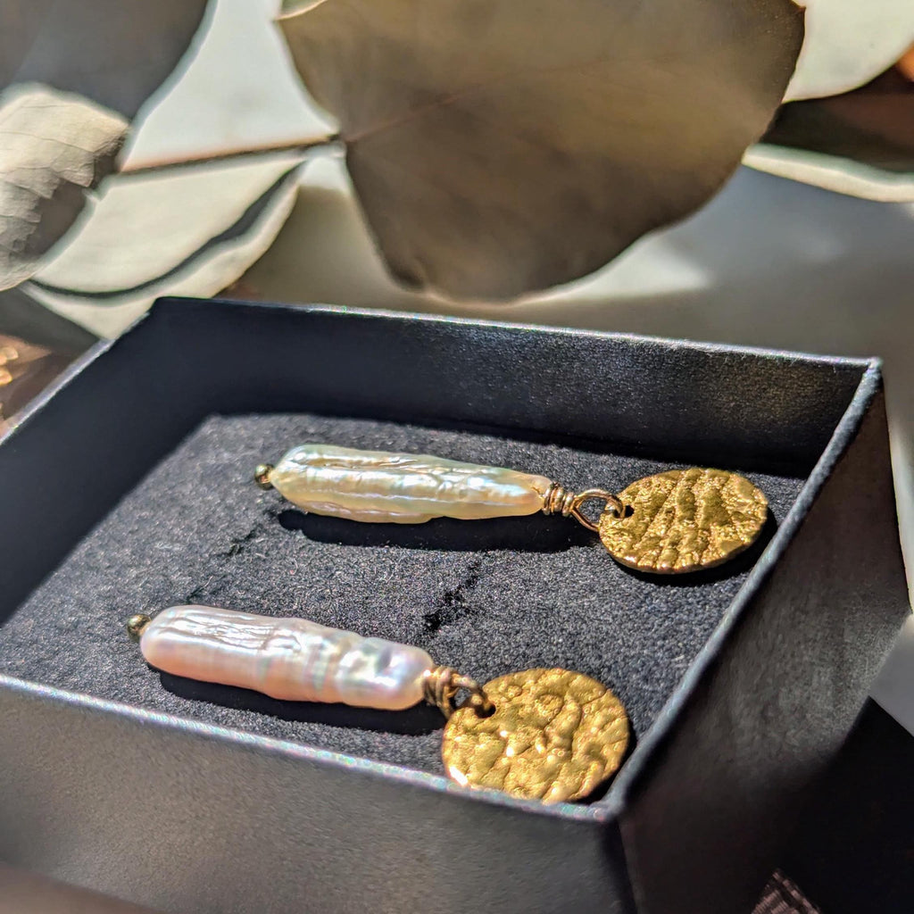 Boucles d'oreilles baroques en perles