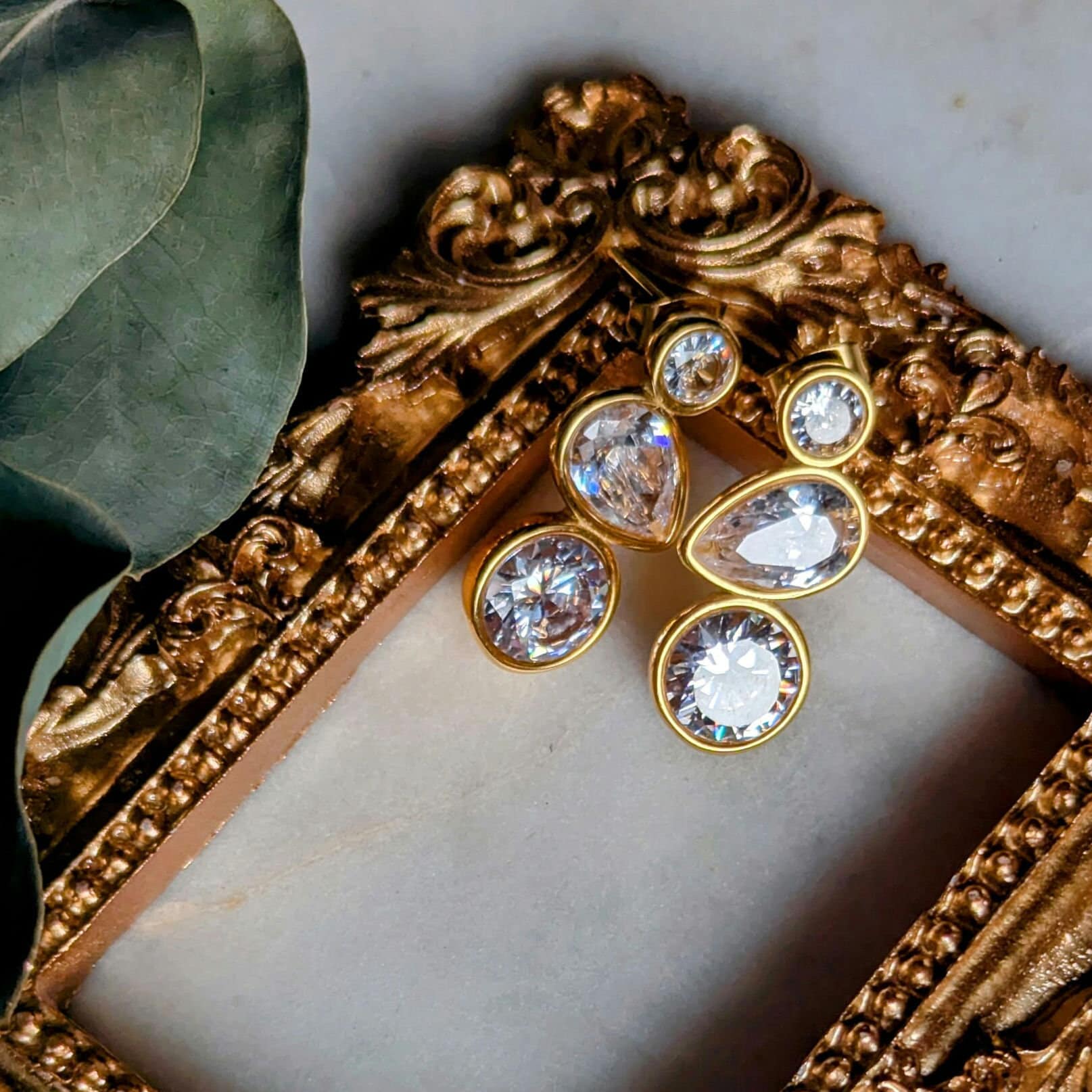 Zirkonia Ohrstecker "Trio" - Ohrstecker aus Zirkonia mit drei Steinen