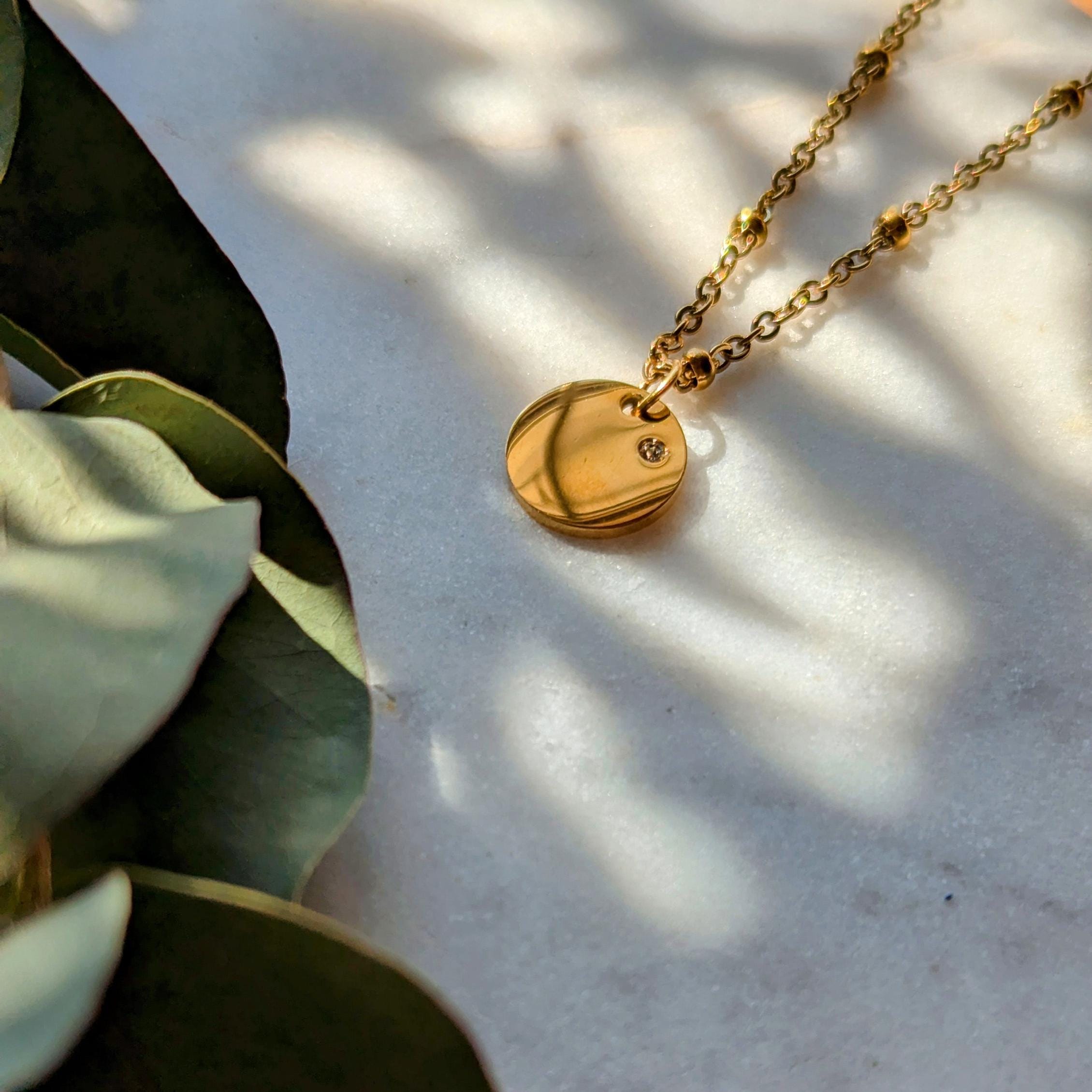 Satellitenkette mit Anhänger aus Edelstahl und Zirkonia