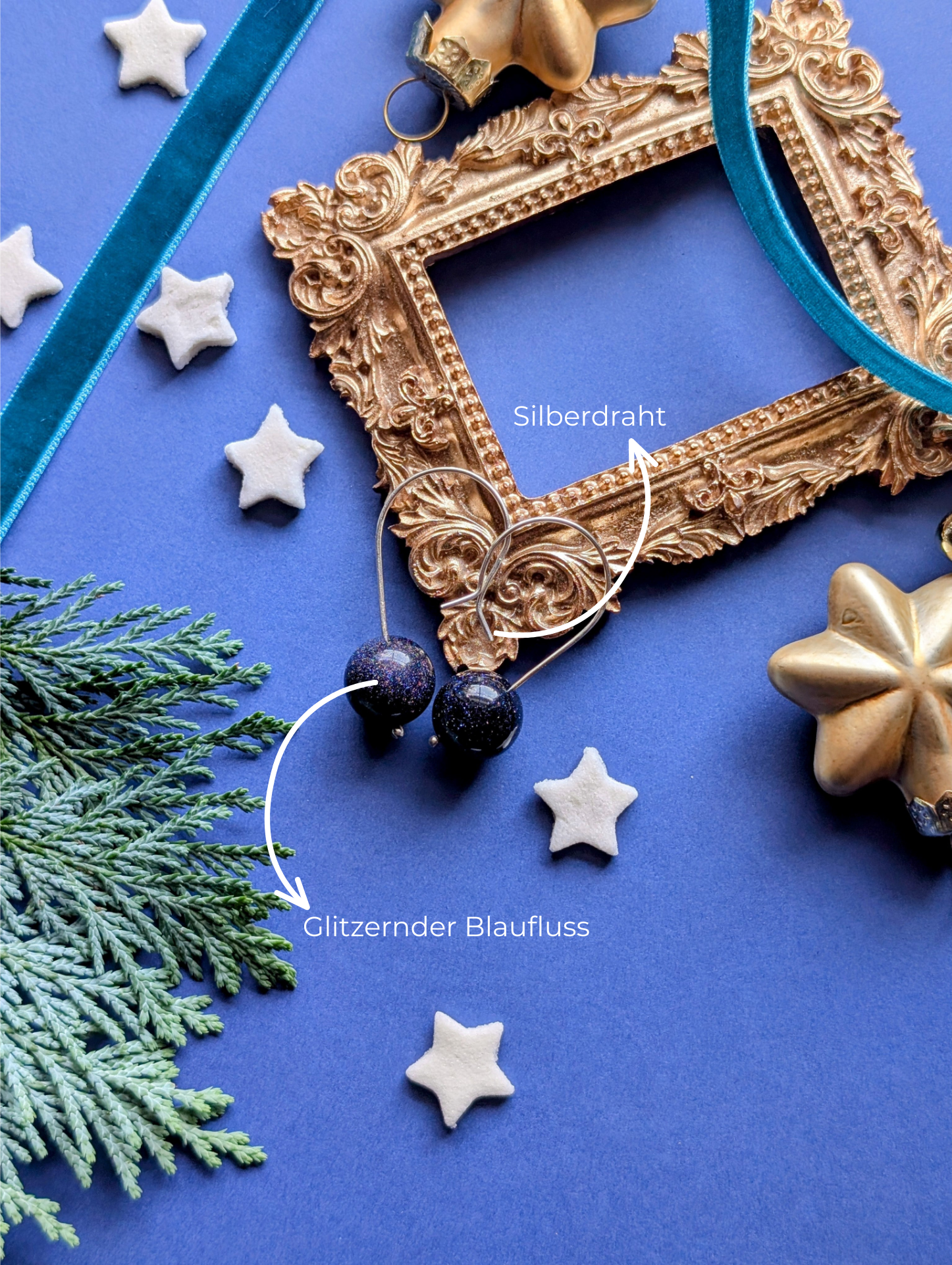 Nachtfunkeln Ohrhänger | Silber & Blaufluss