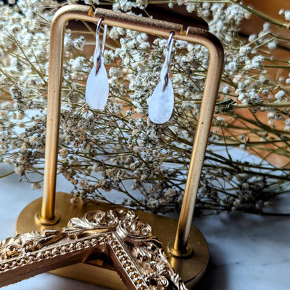 Boucles d'oreilles en pierre de lune avec crochets en argent 925