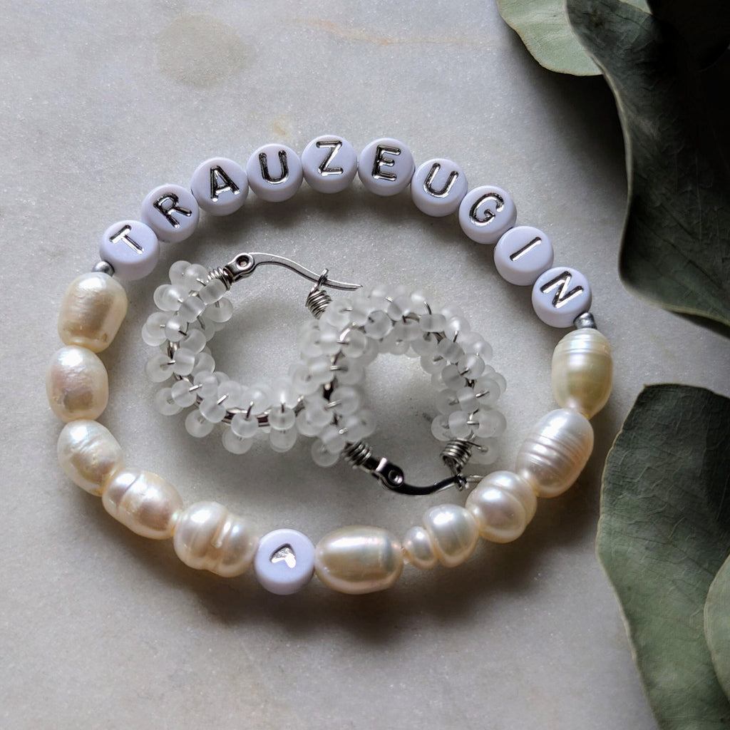 Bride &amp; Maid of Honor Bracelet with Freshwater Pearls