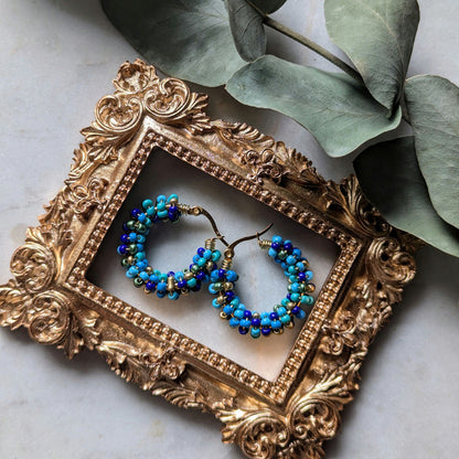 Boucles d'oreilles créoles rocaille "Shéhérazade"
