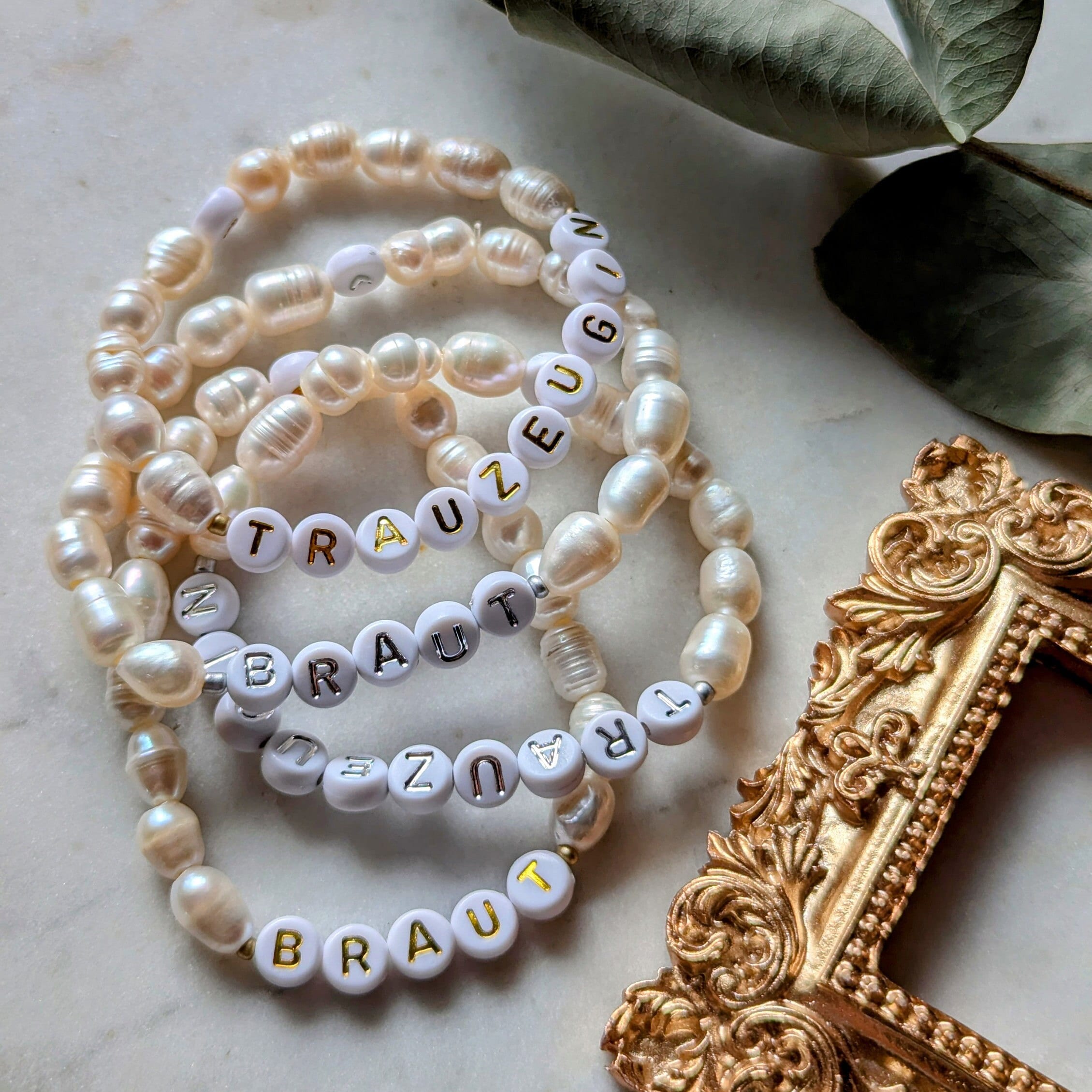 Bracelet de mariée et de demoiselle d'honneur avec perles d'eau douce
