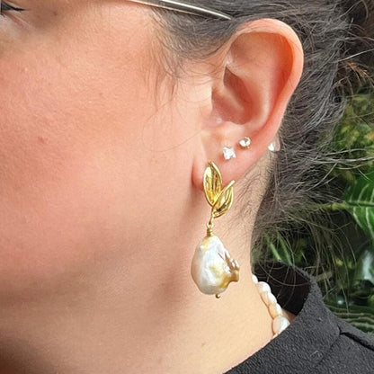 Boucles d'oreilles en perles baroques Flameball