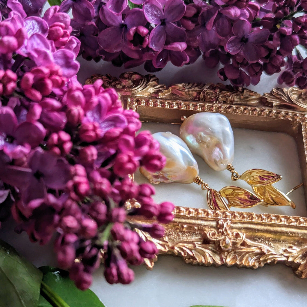 Ohrstecker "Flameball Glam" – mit großen Flameball Barockperlen