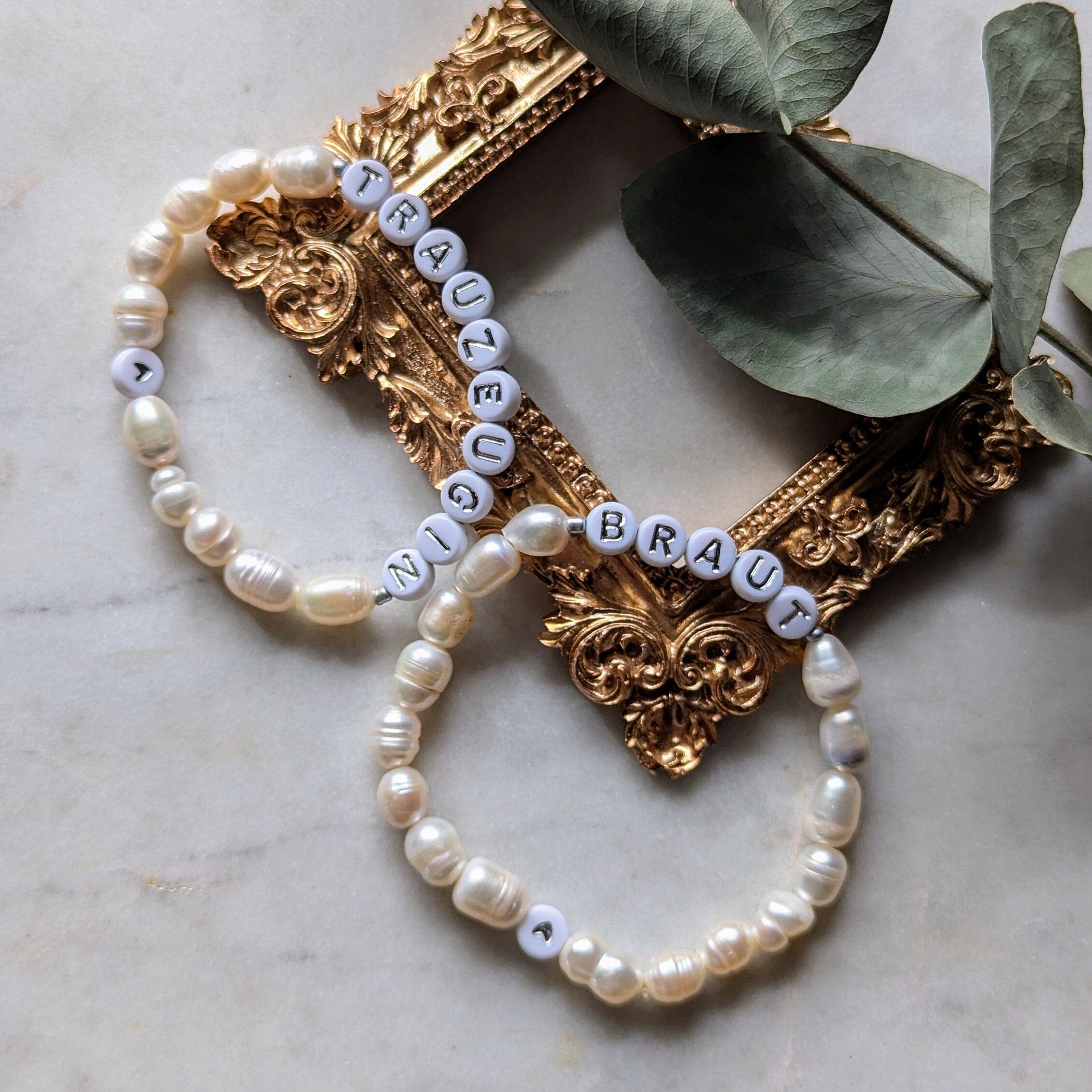 Bracelet de mariée et de demoiselle d'honneur avec perles d'eau douce