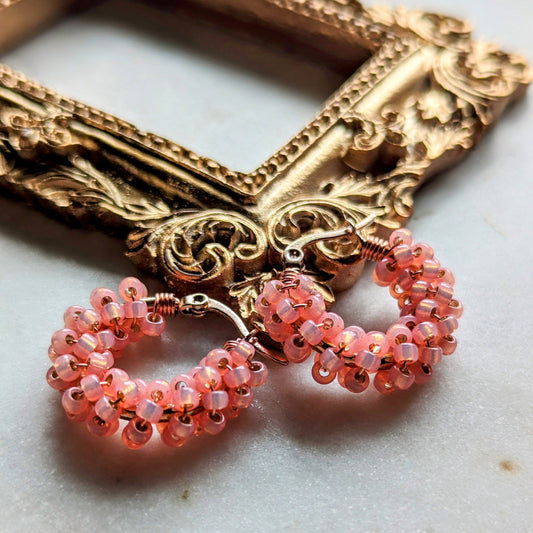 Rocailles earrings "Flamingo"