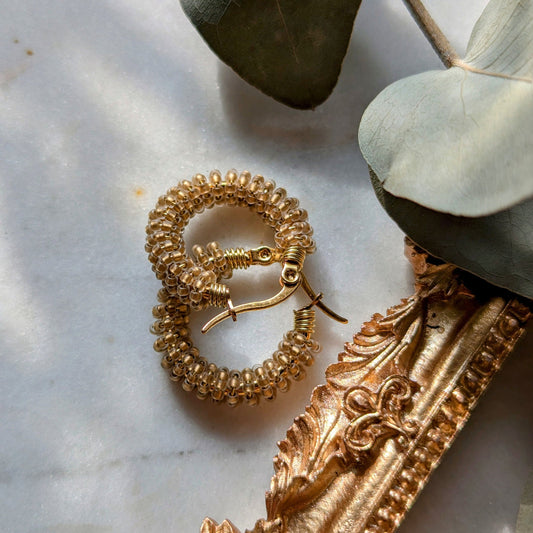 Rocaille hoop earrings "Frosted Glitter"