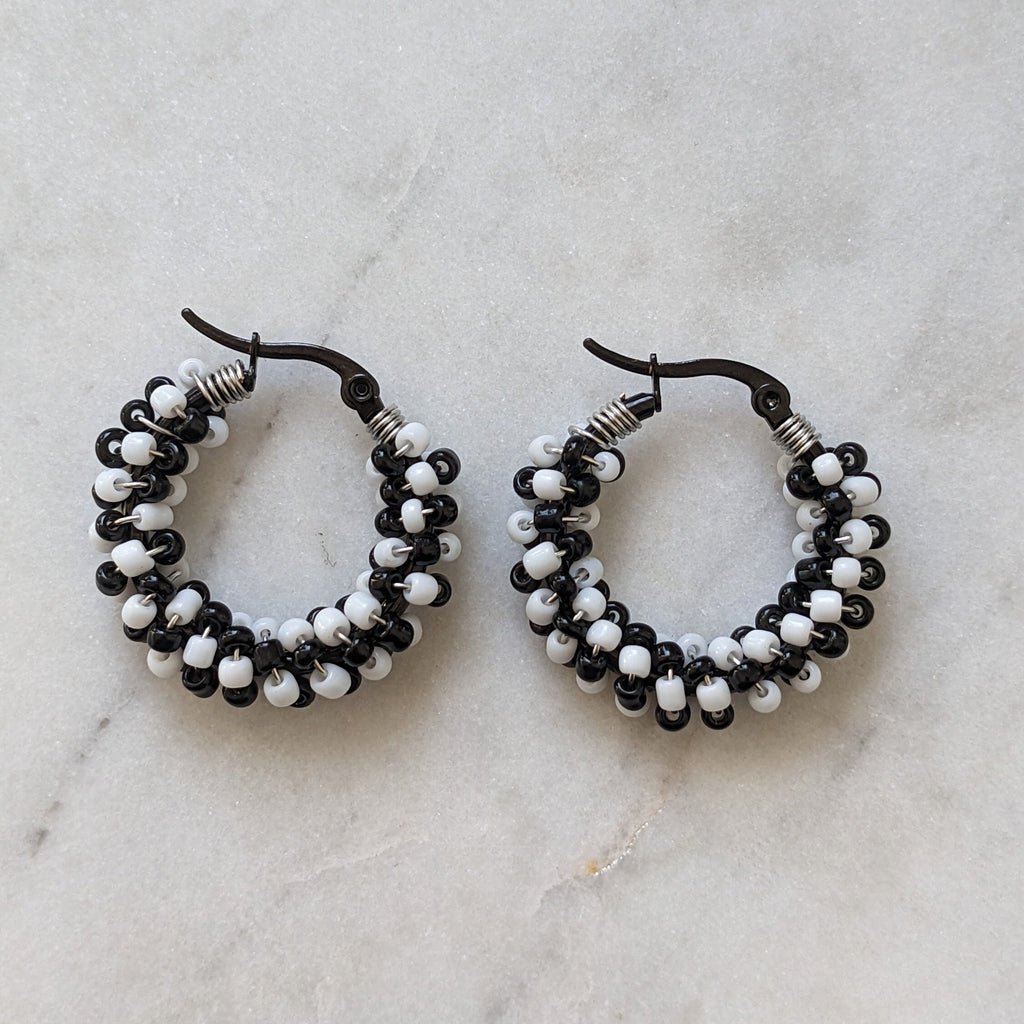 Rocailles earrings "Chess"