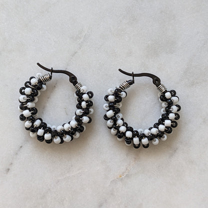 Boucles d'oreilles Rocailles "Échecs"