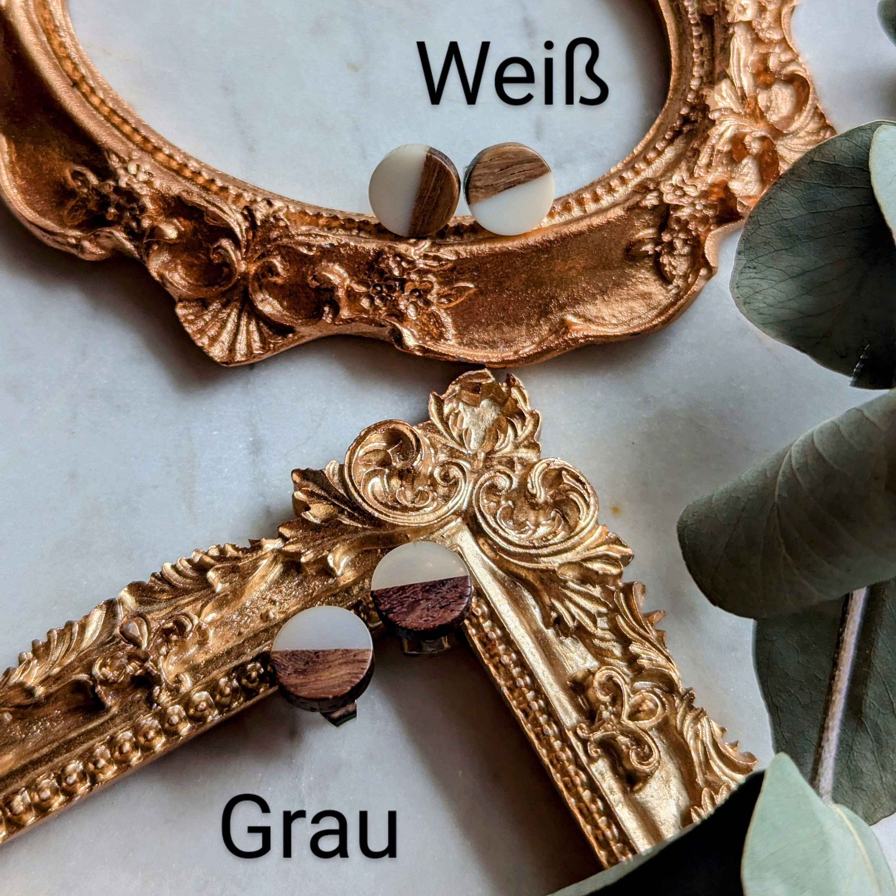 Runde Ohrstecker "Resin Glow" – Holz & Epoxidharz (SALE!)