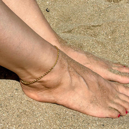 Minimalist stainless steel anklet